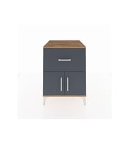 Kronos Komodin Tek Raflı Tek Çekmeceli 2 Kapaklı 60x59x80 Çam-Antrasit