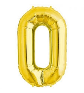 Benim Marifetlerim 0 Rakamı Altın Folyo Balon 34 inch 86 cm