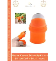 Özel Seri Pratik Baş Parmak Koruyucu Eldiven Meyve Kesme Sebze Ayıklayıcı Silikon Aparat Kadın Set