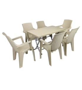 Mandella Zeugma 70x120 Katlanır Ayak 6 Kişilik Nibras Koltuk Masa Takımı Çölbeji