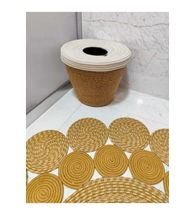 Doğal Jüt ve Hasır Çöp Kovası, Şık ve Modern Mutfak & Banyo Aksesuarı