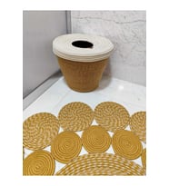 Doğal Jüt ve Hasır Çöp Kovası, Şık ve Modern Mutfak & Banyo Aksesuarı