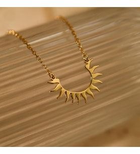 Kişiye Özel Şık Güneş Model Kolye 925K Gümüş (Gold)
