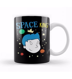 Cute Space King Exploring Outerspace Astronaut Kupa Bardak Porselen