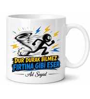 Hızlı Aceleci Telaşlı Karaktere Fırtına Gibi Esen Şimşek Hızı Kupa Bardak Hediye