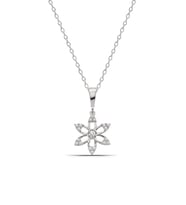 Minimal Lotus Çiçeği 925 Ayar Gümüş Kadın Kolye