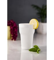 Akrilik Beyaz Tekli Uzun Bardak & Su Meşrubat Bardağı 400 ml ( Cam Değildir )