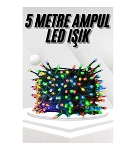 Mey İthalat® Ledli Fişli Led Dekor Lambası 5M RGB Yılbaşı Ağacı Işığı