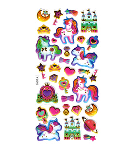 Sticker Kabartmalı Stiker Defter, Planlayıcı Etiket (limyl-040) - 17X9 cm - Unicorn Ülkesi
