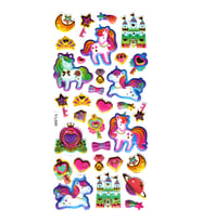 Sticker Kabartmalı Stiker Defter, Planlayıcı Etiket (limyl-040) - 17X9 cm - Unicorn Ülkesi