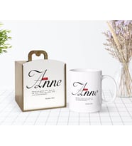 BK Gift Kişiye Özel Ahşap Kutuda Mânâ Anne Tasarımlı Beyaz Kupa Bardak-1