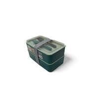 dikdörtgen 2 katlı plastik beslenme ve saklama kabı 19x11x10x