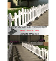 Dekoratif Plastik Alan Oluşturma ve Bahçe Çiti 1 ADET ÇİT (Y: 50 CM / G: 55 CM) SERT ZEMİN AYAKLI (Beyaz)