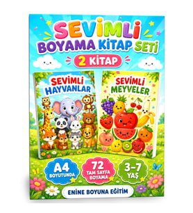 Sevimli Boyama Kitabı Seti – 2 Kitap, Toplam 72 Tam Sayfa