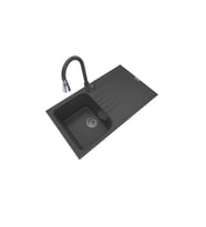 POLEX Cristalüx Granit Eviye P-02+Spiralli Antrasit