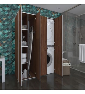 Kenzlife çamaşır-kurutma makinesi dolabı kapaklı yaromira sol cvz 180*120*60 banyo arkalıksız (Karışık)