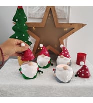 (1 adet )Kapaklı Yılbaşı Kartanesi Desen  ya da  Mantar Kapaklı Noelbaba  Dekor / Mumluk/Kutu (Yeşil Gövdeli )