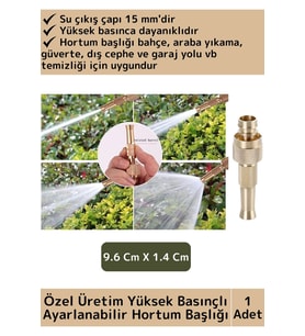 Özel Üretim Bahçe Araba Dış Cephe Balkon Yüksek Basınçlı Tazyikli Su Ayarlanabilir Hortum Başlığı