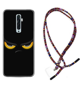 Oppo Reno 2Z 4 Lite 4 Pro 5 6 7 A31 Kılıf Boyun Asklı Rasta Silikon Black Eyes 1644