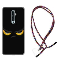 Oppo Reno 2Z 4 Lite 4 Pro 5 6 7 A31 Kılıf Boyun Asklı Rasta Silikon Black Eyes 1644