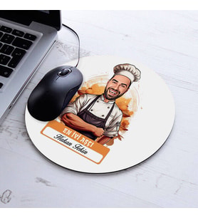 Kişiye Özel Hediye Karikatürlü En İyi Erkek Aşçı Mousepad