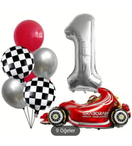 YARIŞ ARABALI FOLYO RAKAMLI BALON SET