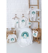 Pia Baby Premium Özel Tasarım Kız Bebek Hediyesi İsim Baskılı 10’lu Set 5055-01 (Krem)