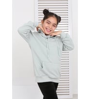 Toontoy Kız Çocuk Kanguru Cepli Sweatshirt (Yeşil)