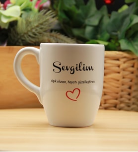 Porselen Kupa Bardak Mug - SEVGİLİM