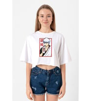 Gintama Anime Gintoki Fruit Juice Beyaz Kadın Crop Tshirt