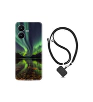 Vivo Y22s Kılıf Ipli Boyun Askılı Desenli Silikon Kuzey Işıkları 1327