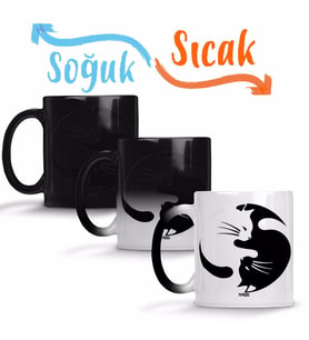 CATS KEDİ Sihirli Kupa Bardak Porselen