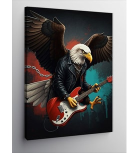 Kanvas Tablo Gitar Çalan Kartal
