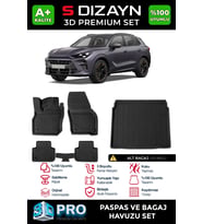 S-Dizayn Cupra Terramar 3D Pro Havuzlu Paspas ve Alt Bagaj Havuzu Seti (2'li SET) 2024 Üzeri A+ Kalite