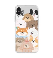 Iphone X ve XS Uyumlu Sevimli Köpekler Tasarımlı Şeffaf Telefon Kılıfı