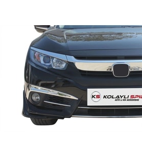 Honda Civic Uyumlu 10 Ön Tampon Altı 2 Parça Fiber 2016 Ve Sonrası