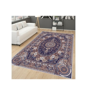 Rovigo Home Dijital Baskı Yıkanabilir Kaymaz Taban Salon Halısı RVG0262 (Mavi)