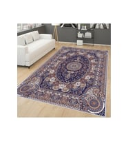 Rovigo Home Dijital Baskı Yıkanabilir Kaymaz Taban Salon Halısı RVG0262 (Mavi)