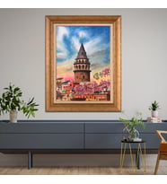 Altın Varaklı Paspartulu Çerçeveli  Tablo n5s718