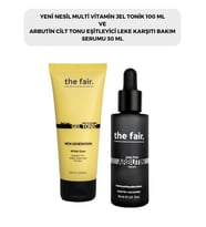 the fair. Multi Vitamin Jel Tonik 100 ml ve Arbutin Cilt Tonu Eşitleyici Leke Karşıtı Bakım Serumu 30 ml 