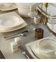 Kütahya Porselen Bone Mare 62 Parça 1137421 Desenli Yemek Takımı