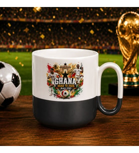 BK Gift Gana Taraftar Temalı 2026 Dünya Kupası Tasarımlı Siyah Joyful Kupa Bardak