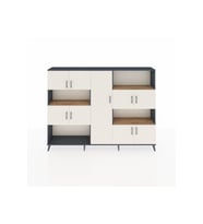 Arges Dolap 10 Raflı 9 Kapaklı 220x30x163 Antrasit-Aytaşı/Çam