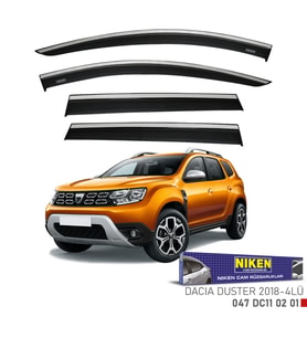 DACIA DUSTER 2018-2024 KROMLU CAM RÜZGARLIĞI 4'lü Set Niken Marka