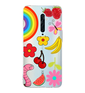PrintiFy Oppo Reno 2Z  ile Uyumlu 1mm Slim Fit Water Color 5 Baskılı Şeffaf  Kılıf
