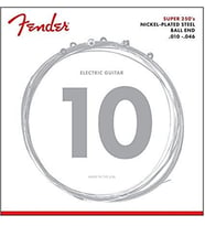 Fender 0730250406 Super 250 Nickel Plated Steel Elektro Gitar Teli (10-46) 250R Regular Set Standart Tansiyon ve Dinamik Çalım