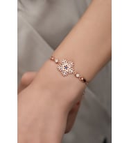 925 Ayar Gümüş Rose Zirkon Taşlı Kartanesi Bileklik