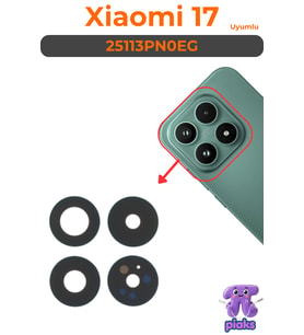 Xiaomi Mi 17 Arka Kamera Camı Lensi Yapışkanlı Dış Cam 25113PN0EG Uyumlu