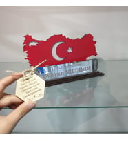 Öğretmenler Günü Hediyesi Türk Bayraklı Masaüstü İsimlik Ofis isimliği