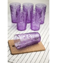 Akrilik Mor 6'Lı Uzun Bardak & Su Meşrubat Bardağı 750 Ml ( Büyük Boy & Cam Değildir )